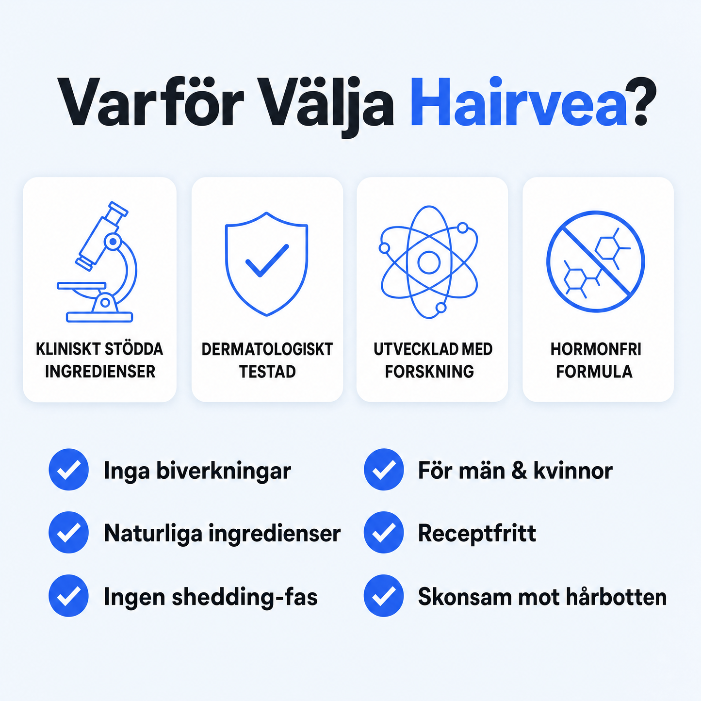 Varför välja Hairvea – kliniskt stödd, dermatologiskt testad och hormonfri